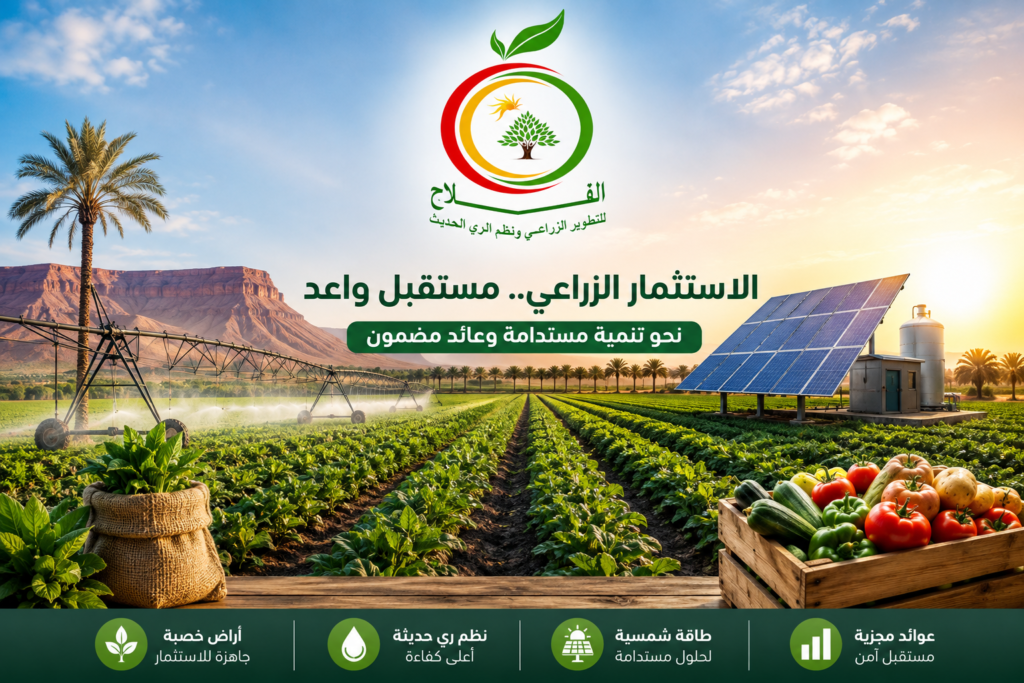 بيع الأراضي الصحراوية المستصلحة في مصر  استثمار زراعي واعد مع شركة الفلاح
