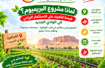 لماذا مشروع البريميوم؟ فرصة للتعرف على الاستثمار الزراعي في الوادي الجديد