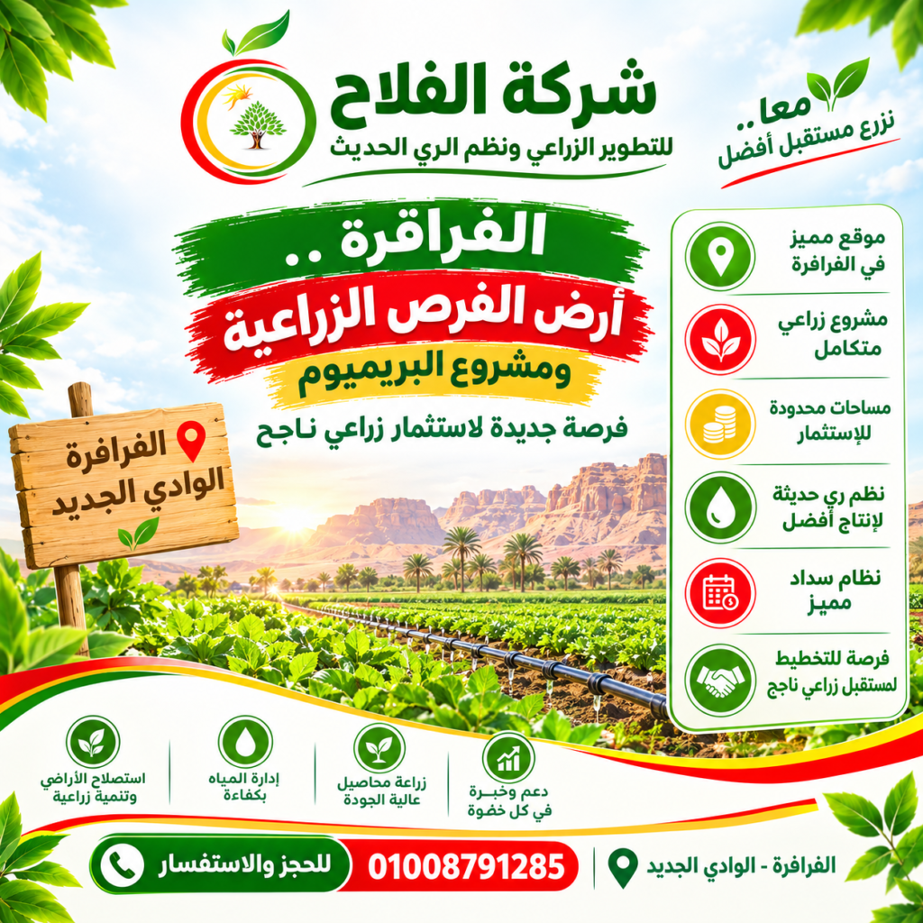 الفرافرة.. أرض الفرص الزراعية ومشروع البريميوم